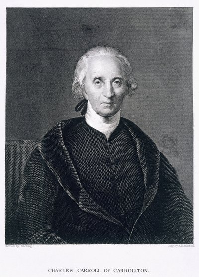 Carrollton的Charles Carroll，由Asher Brown Durand（1796-1886）雕刻 作者 切斯特·哈丁（Chester Harding）