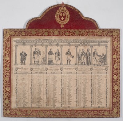 法国1816年月历 欧洲国家总督办公室, 1816年 作者 骑士亨利·吉洛