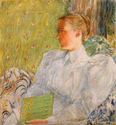伊迪丝·布莱尼肖像（德怀特·布莱尼夫人）1894 年（布面油画） 作者 Childe Frederick Hassam