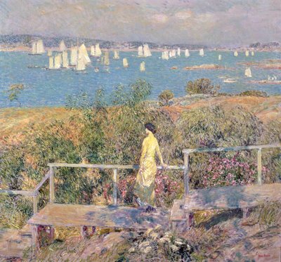 游艇，格洛斯特 作者 Childe Frederick Hassam
