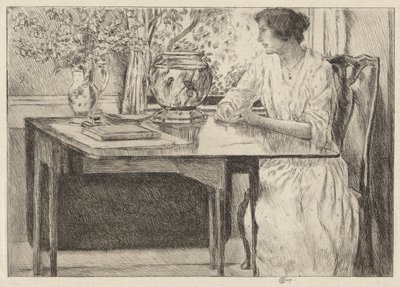 殖民时期的桌子，科斯科布，1915 年 作者 柴尔德哈桑
