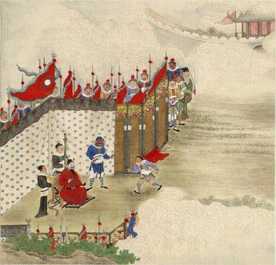 中国王子接受信使，约1820年 作者 中国大师