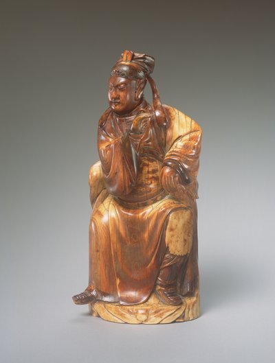 Guandi坐着的人物，14至15世纪（雕刻象牙） 作者 中文学校