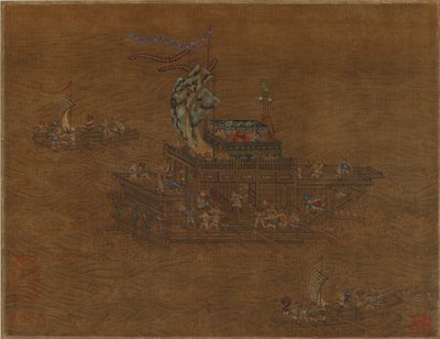 海上，明清时期的皇家驳船 作者 Chinese School