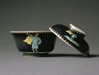 干隆时期（1736-95）c.1740（瓷器）的糖罐和盖子（另见314530） 作者 中文学校