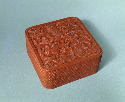 雕刻盒，18世纪（朱砂漆） 作者 中文学校