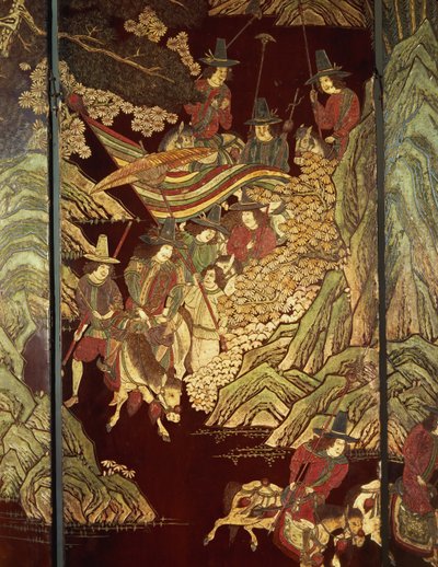 科罗曼德屏幕，约1700年 作者 中文学校