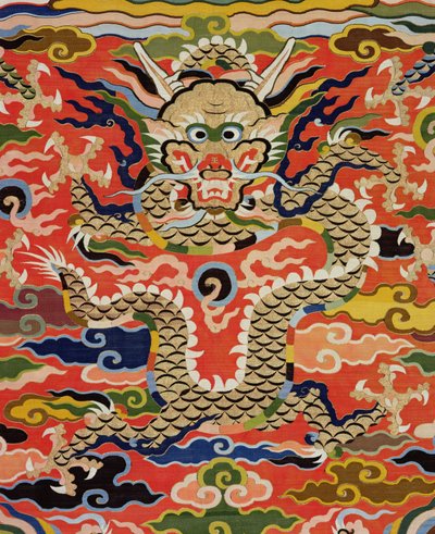 织物描绘五龙Kossu，万历时期，1573-1619（丝绸）的细节（见206710） 作者 中文学校