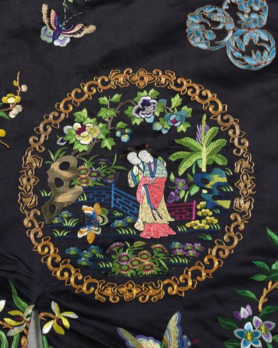 刺绣的浅蓝色汉服的非正式大衣，怀陶，十九世纪第三季度 作者 中文学校