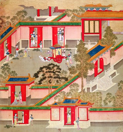 从中国皇帝的历史（丝绸上的颜色）离开他的宫殿的吴帝（公元前156-87，公元前141-87） 作者 中文学校