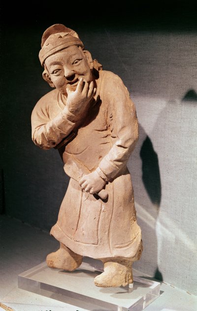 从河南焦作，元朝（1271-1368）（兵马俑）吹口哨的小雕像 作者 中文学校