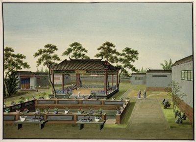 花园场景，1820  -  40（纸上wc） 作者 中文学校