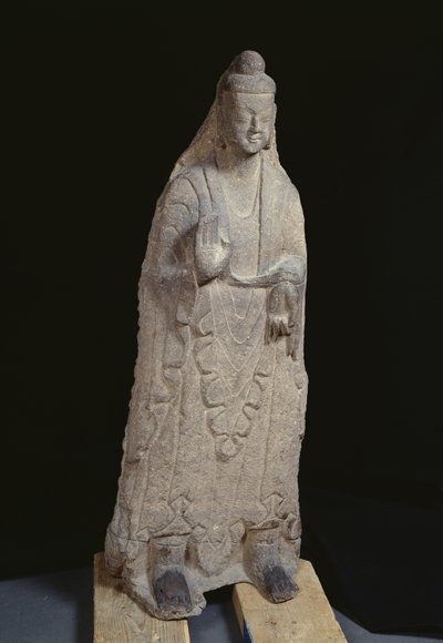 北魏王朝释迦牟尼佛像，c.386-534（石灰岩） 作者 Chinese School Chinese School