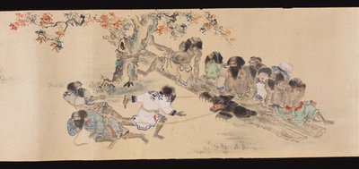 阿伊努人在猎熊时，1800-1829年。 作者 千岛