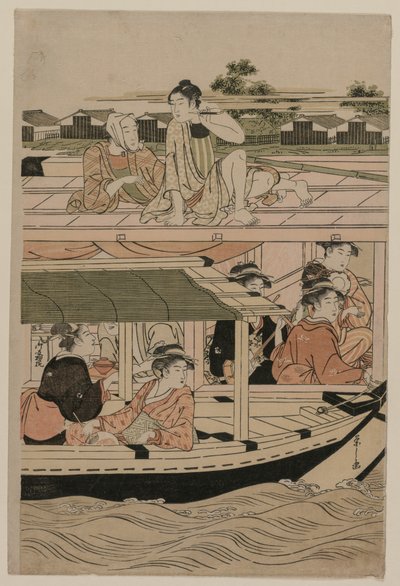 1780年代末，在um田川上划船。 作者 Chobunsai eisi