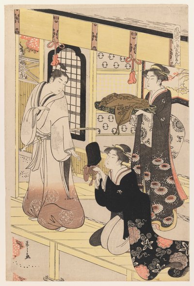 Hana no En，来自伪装源氏八观，c.1790（彩色木版画） 作者 Chobunsai eisi