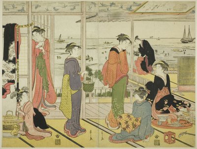 品川的妓院（品川之恋） 作者 Chobunsai eisi