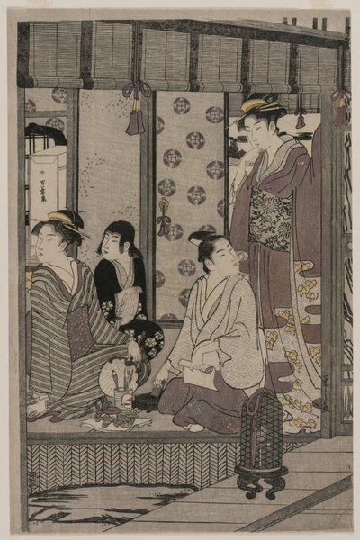 《源氏物语》，《雅致的现代服饰》系列中的牵牛花c。 1790年。 作者 Chobunsai eisi