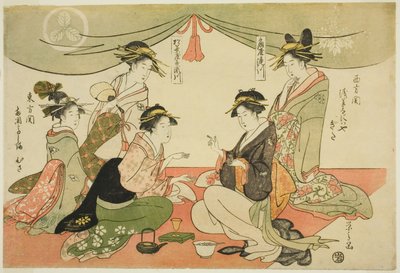Naniwaya Okita 和高岛大久玩剑游戏 作者 Chobunsai eisi