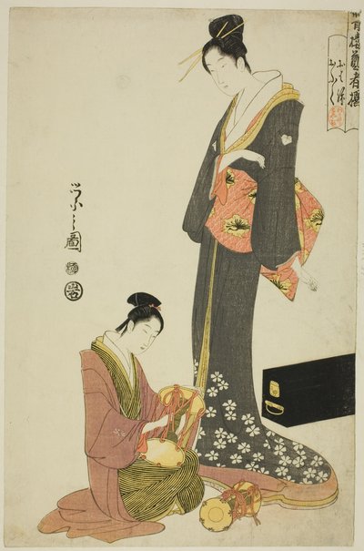 Ohana和Ofuku，选自 "妓院艺妓选集 "系列 作者 Chobunsai eisi