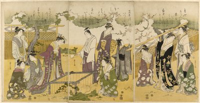 模仿《伊势物语》中的井栏故事 作者 Chobunsai eisi