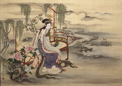 中国美女杨贵妃，约1810-1815年。 作者 Chobunsai eisi
