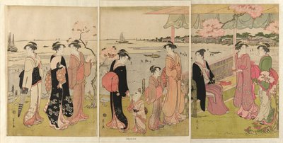 品川退潮时观看贝类聚集（品川shiohigari kenbutsu） 作者 Chobunsai eisi