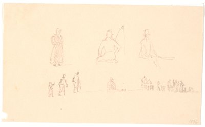 两排人物素描 作者 克里斯汀·科布（ChristenKøbke）