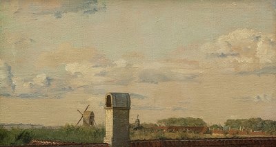 从一个窗口的看法在哥本哈根城堡的Toldbodvej。约于1833年 作者 Christen Schjellerup Købke