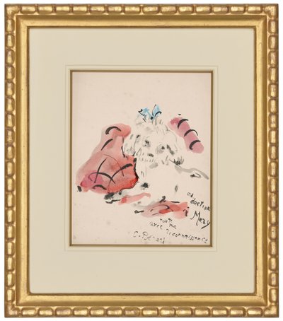 Petit chien（右图）（纸上油画棒、水彩、毛笔和墨水） 作者 克里斯蒂安·贝拉尔