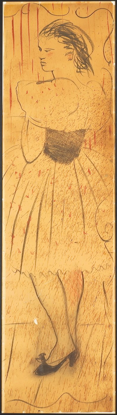 三联画（恋人场景图）（纸上铅笔）（另见 742028-29） 作者 克里斯蒂安·贝拉尔
