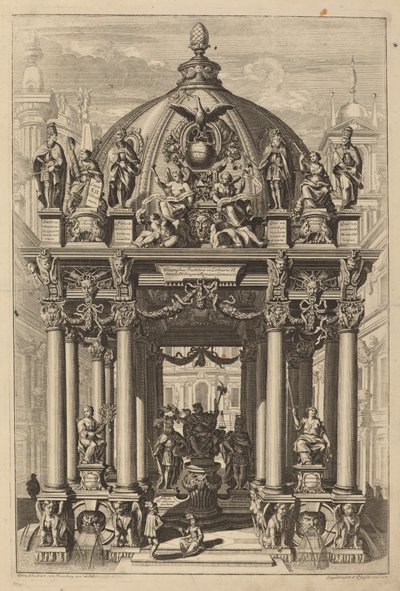 洛萨留斯二世的凯旋门 作者 Christian Engelbrecht 和 Johann Andreas Pfeffel，根据 Peter Schubert von Ehrenberg