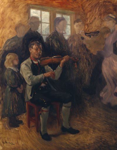 努美达尔提琴手（研究）（布面油画） 作者 克里斯蒂安·埃里克森·斯克雷德斯维格
