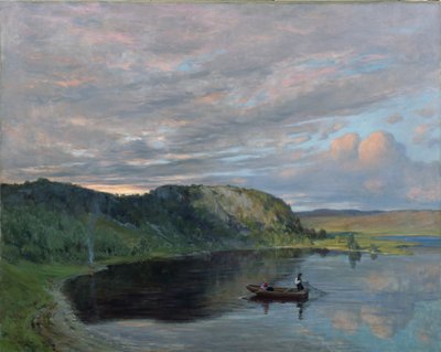高山湖畔的夏夜（布面油画） 作者 克里斯蒂安·埃里克森·斯克雷德斯维格