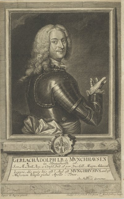 Gerlach Adolph von Munchausen的画像，1688-1770年，1738年。 作者 克里斯蒂安·弗里德里希·弗里茨奇