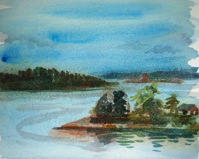 群岛 3》，2010 年（水彩画） 作者 克里斯蒂安·福尔
