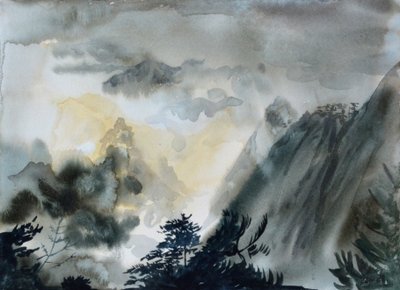 黑山，2015（纸上水彩） 作者 克里斯蒂安·福尔