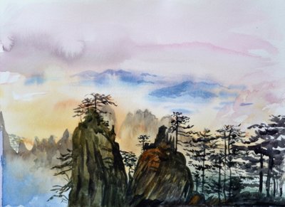 流云，2015（纸上水彩） 作者 克里斯蒂安·福尔