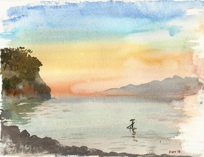 玫瑰爱奥尼亚海（水彩画） 作者 克里斯蒂安·福尔