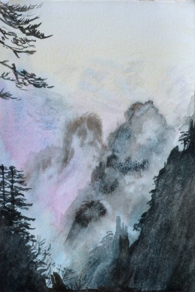 开始相信（粉红色），2015（纸上水彩） 作者 克里斯蒂安·福尔