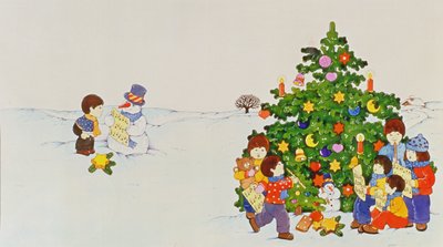 卡罗尔歌手在圣诞树前 作者 克里斯汀·坎普夫（Christian Kaempf）