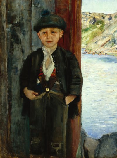 墙边的男孩，约 1890 年 作者 克里斯蒂安·克罗格（Christian Krohg）