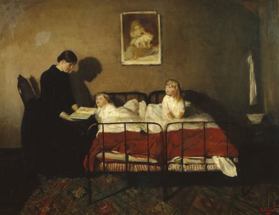 日在东，月在西（布面油画） 作者 克里斯蒂安·克罗格（Christian Krohg）