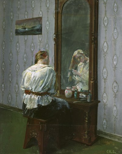 镜前（布面油画） 作者 克里斯蒂安·克罗格（Christian Krohg）