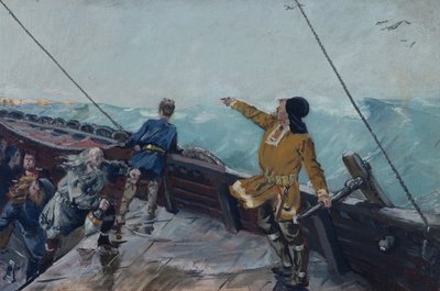 Leiv Eiriksson 发现美国 作者 克里斯蒂安·克罗格（Christian Krohg）