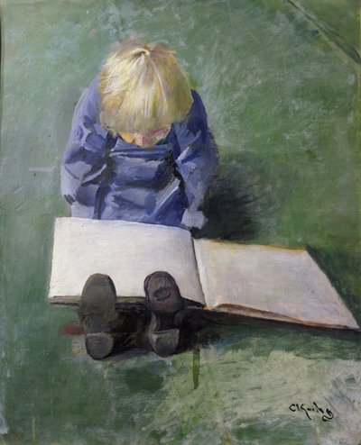 小埃贝阅读 作者 克里斯蒂安·克罗格（Christian Krohg）