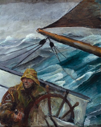掌舵的伴侣（布面油画） 作者 克里斯蒂安·克罗格（Christian Krohg）