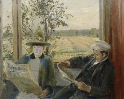 Oda Krohg 正在阅读《Verdens Gang》（布面油画） 作者 克里斯蒂安·克罗格（Christian Krohg）