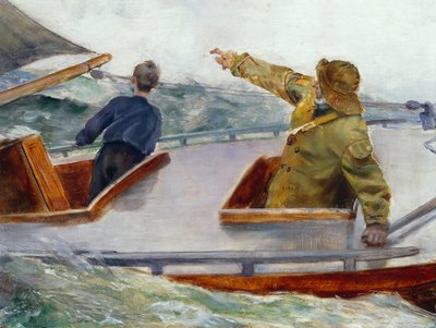 在弓上，约 1890 年（布面油画） 作者 克里斯蒂安·克罗格（Christian Krohg）