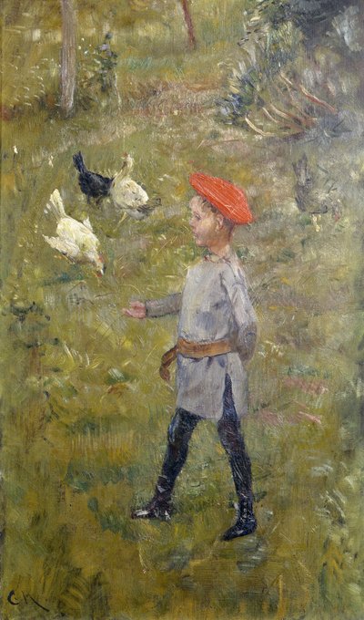 佩尔与母鸡，Hvitsten 作者 克里斯蒂安·克罗格（Christian Krohg）